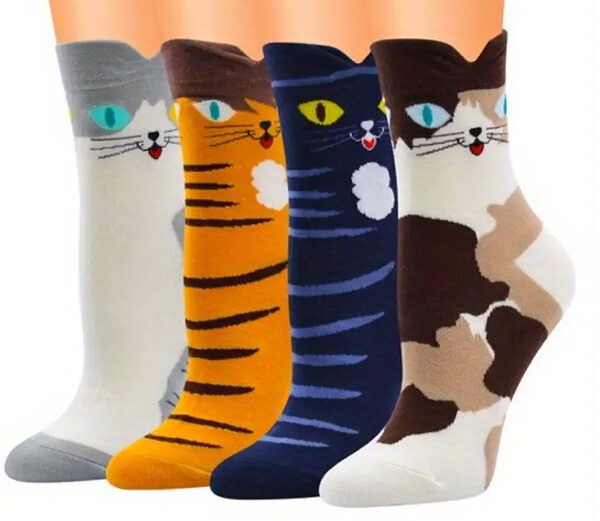 Womens Cat Socks –  Set of 4pcs