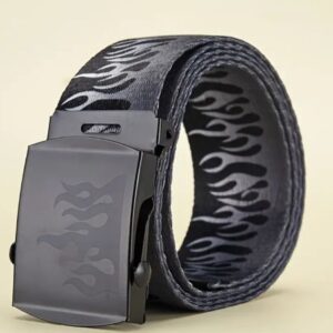 Grey flames Canvas Belt