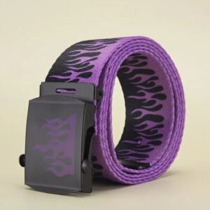 Purple Flames Canvas Belt