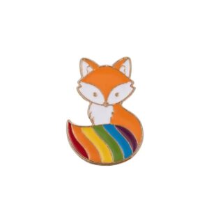 Rainbow Fox Enamel Pin