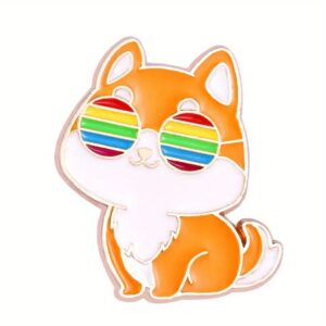 Rainbow Cat Glasses Enamel Pin