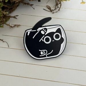 Cat in a Fishbowl Enamel Pin