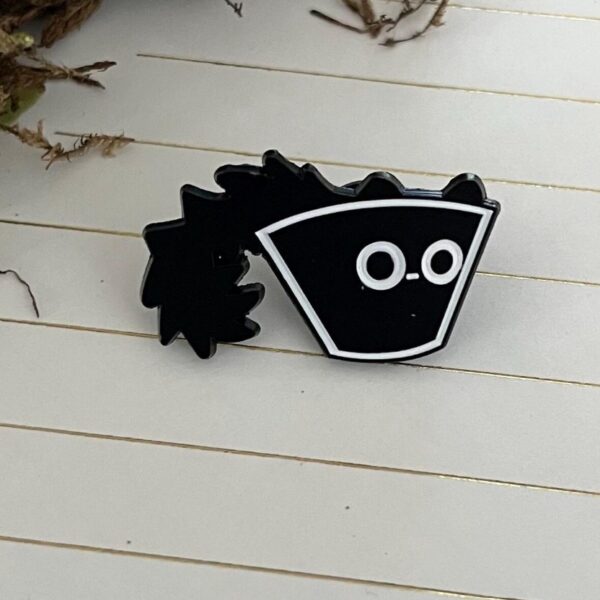 Black Cat Coffee Filter Enamel Pin