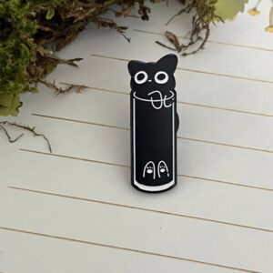 Long Glass Cat Enamel Pin