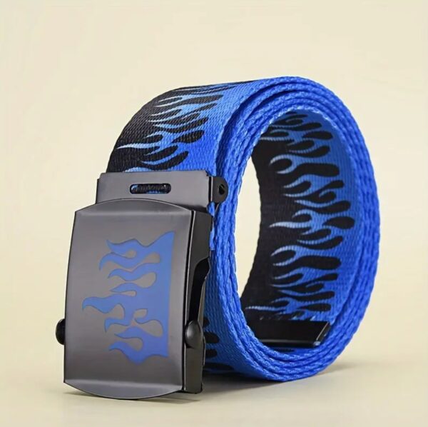 Blue Flames Canvas Belt