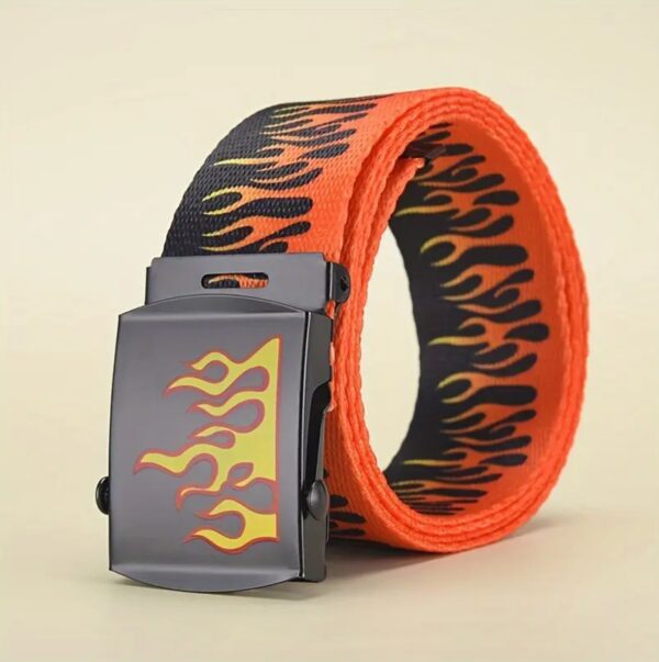 Orange Flames Canvas Belt