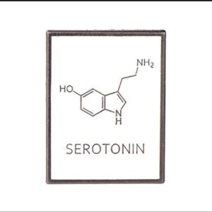 Serotonin Molecule Enamel Pin