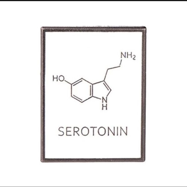 Serotonin Molecule Enamel Pin