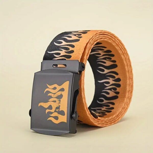 Yellow Flames Canvas Belt