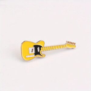 Yellow Electric Guitar Enamel Pin