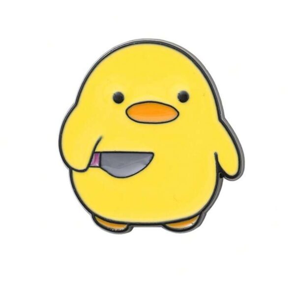 Innocent-Looking Knife Duck Enamel Pin