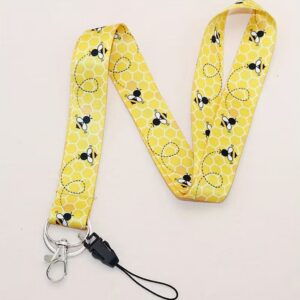 Bee Honeycomb Yellow Lanyard