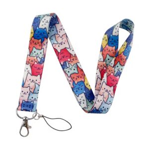 Colorful Cat Pattern Lanyard
