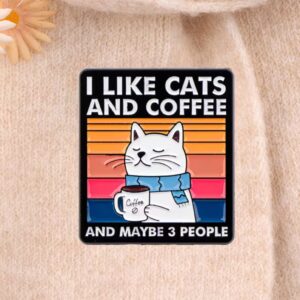 I Like Cats and Coffee Enamel Pin
